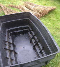 Plastic tub used for soaking willow