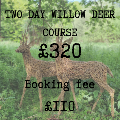 BOOKING FEE to secure a place on the TWO DAY Willow Deer Sculpture Course - 16th & 17th April 2027. FULL COST £320