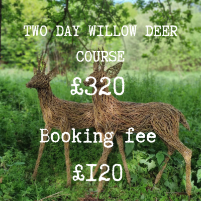 BOOKING FEE to secure a place on the TWO DAY Willow Deer Sculpture Course - 16th & 17th April 2027. FULL COST £320