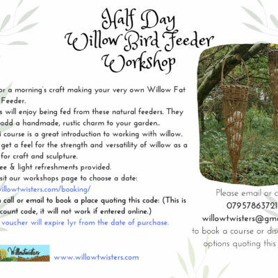GIFT VOUCHER Willow Bird Feeder Workshop - £50